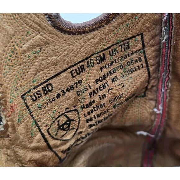 Ariat Boots Mens 8.5 Brown Red Cowboy Cowgirl Western Heritage Rough Stock main image 10
